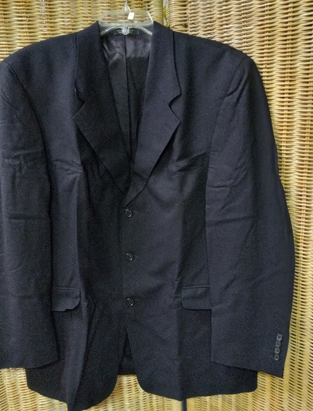 Gianfranco Ruffini Super Fine Wool Blazer Black Jacket Suit Coat Size 46L - Picture 1 of 10